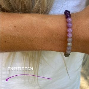 INTUITION AMETHYST HEALING CRYSTAL BEADED STRETCHY BRACELET